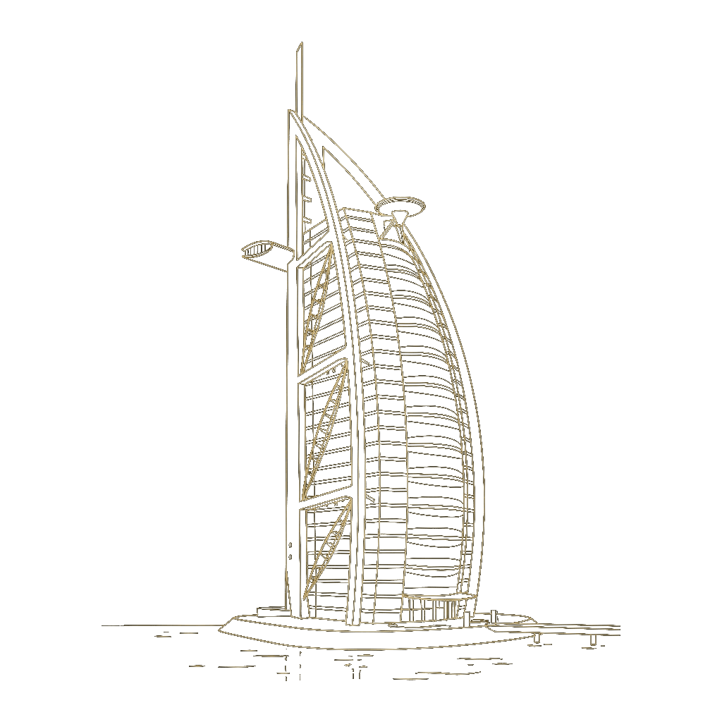 Burj Al Arab Gold Lineart