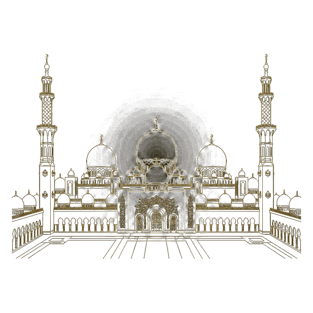 Grand Mosque Gold Lineart